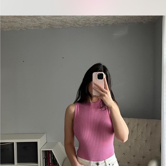 Altar'd State Ribbed Sleeveless Bodysuit in Pink - Picture 2 of 6